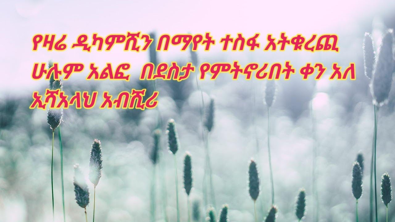 # የዛሬ ዲካምሺን አይተሺ ተስፋ አትቁረጪ #ሁሉም አልፎ በደስታ የምትኖሪበት ቀን አለ ኢሻአላህ አብሺሪ#