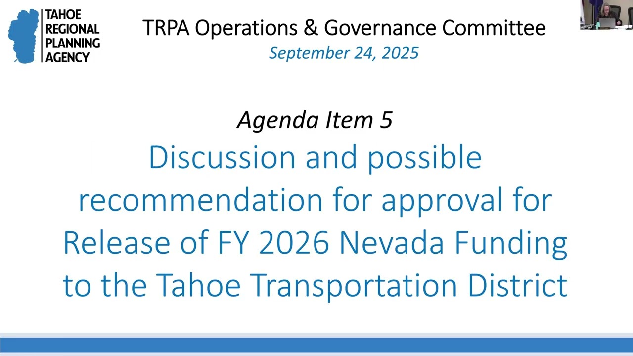 TRPA Operations & Governance Committee - September 24, 2025