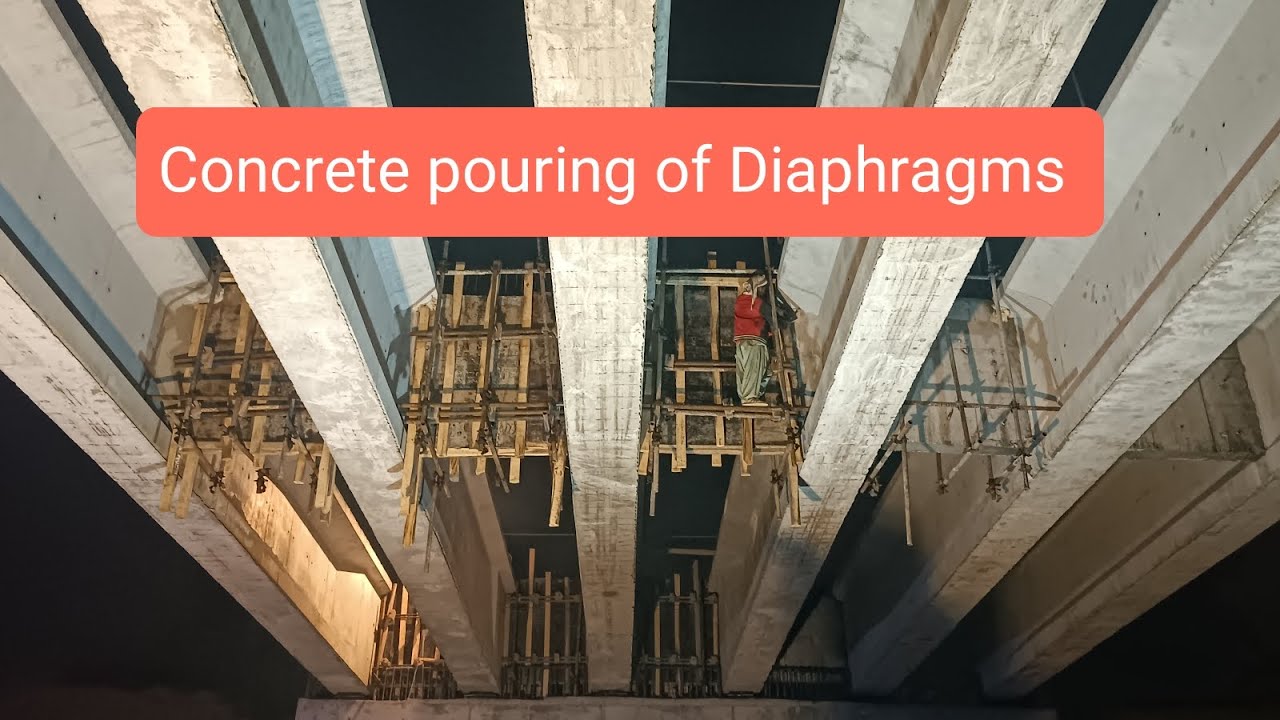 Concrete pouring of Diaphragms #construction #safety #concrete #bridge