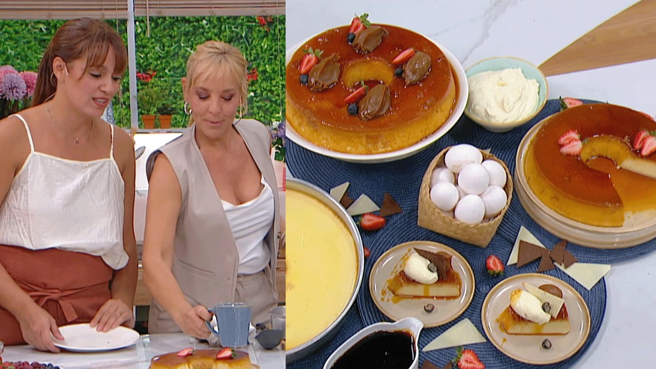 A BAÑO MARÍA O EN MICROONDAS: dos formas de preparar flan con Mariana Corbetta y Jime Monteverde
