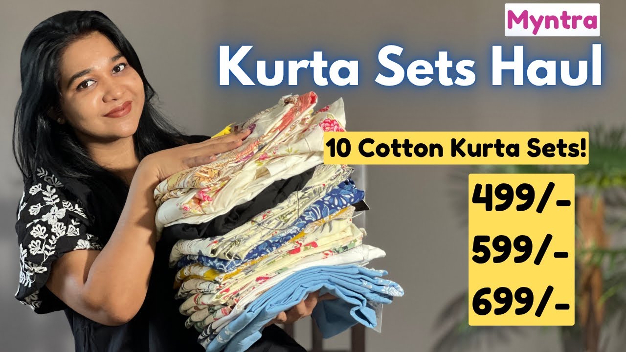 10 Cotton Kurta Sets from Myntra | Budget Friendly Kurta Sets Haul | Dailywear/Casualwear