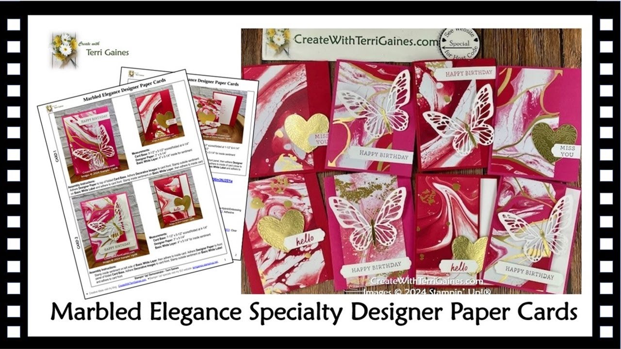 Create with Terri Gaines Marbled Elegance Specialty Designer Series Paper Cards with Project Sheet