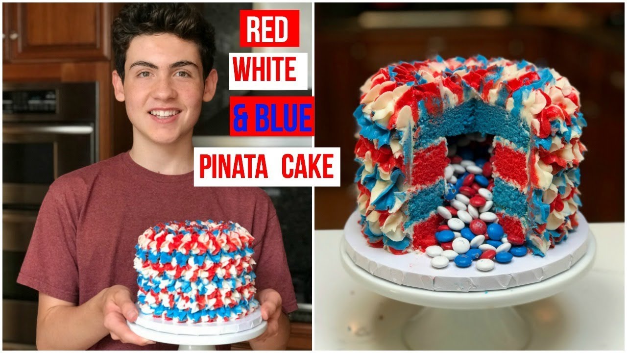 4th of July PINATA CAKE  | Baking With Ryan Episode 72