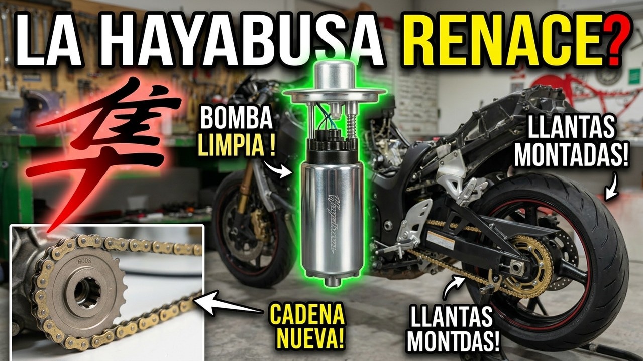 Restauración real: Hayabusa con bomba rescatada, cadena y llantas en su sitio