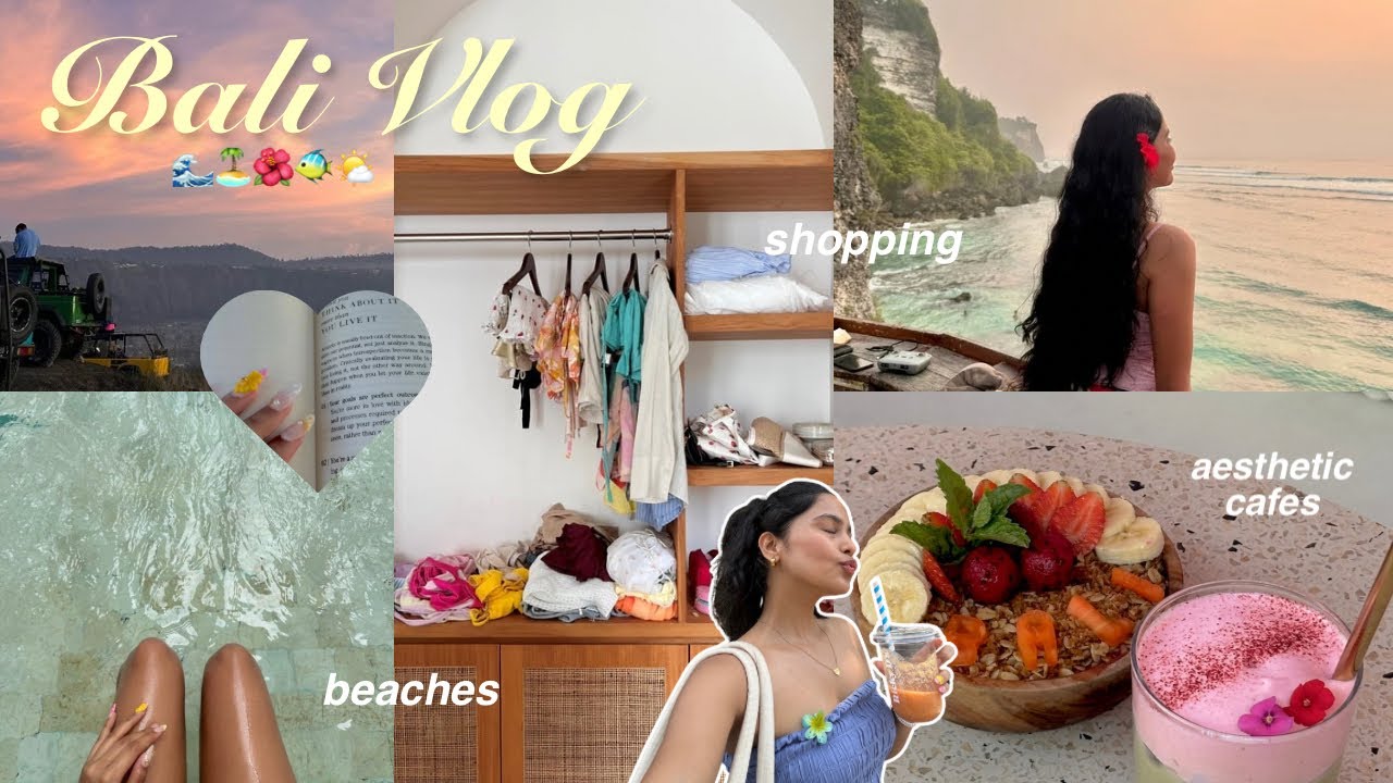 BALI VLOG #1🌊🌺exploring aesthetic cafes, mount batur sunrise, beach clubs & more!!