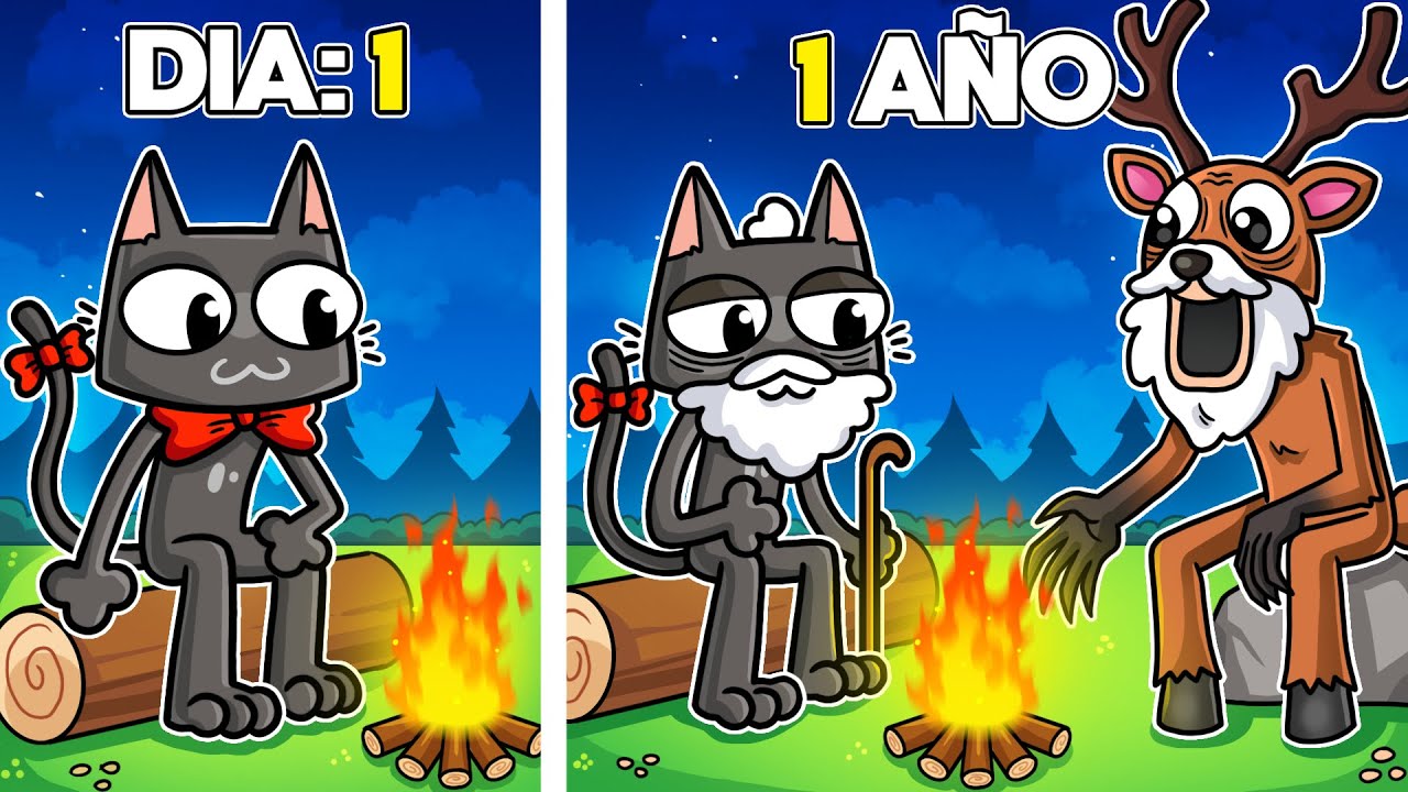 AS&Iacute; SOBREVIV&Iacute; 1 A&Ntilde;O COMPLETO en 99 NOCHES EN EL BOSQUE 🦌🔥 (ROBLOX)
