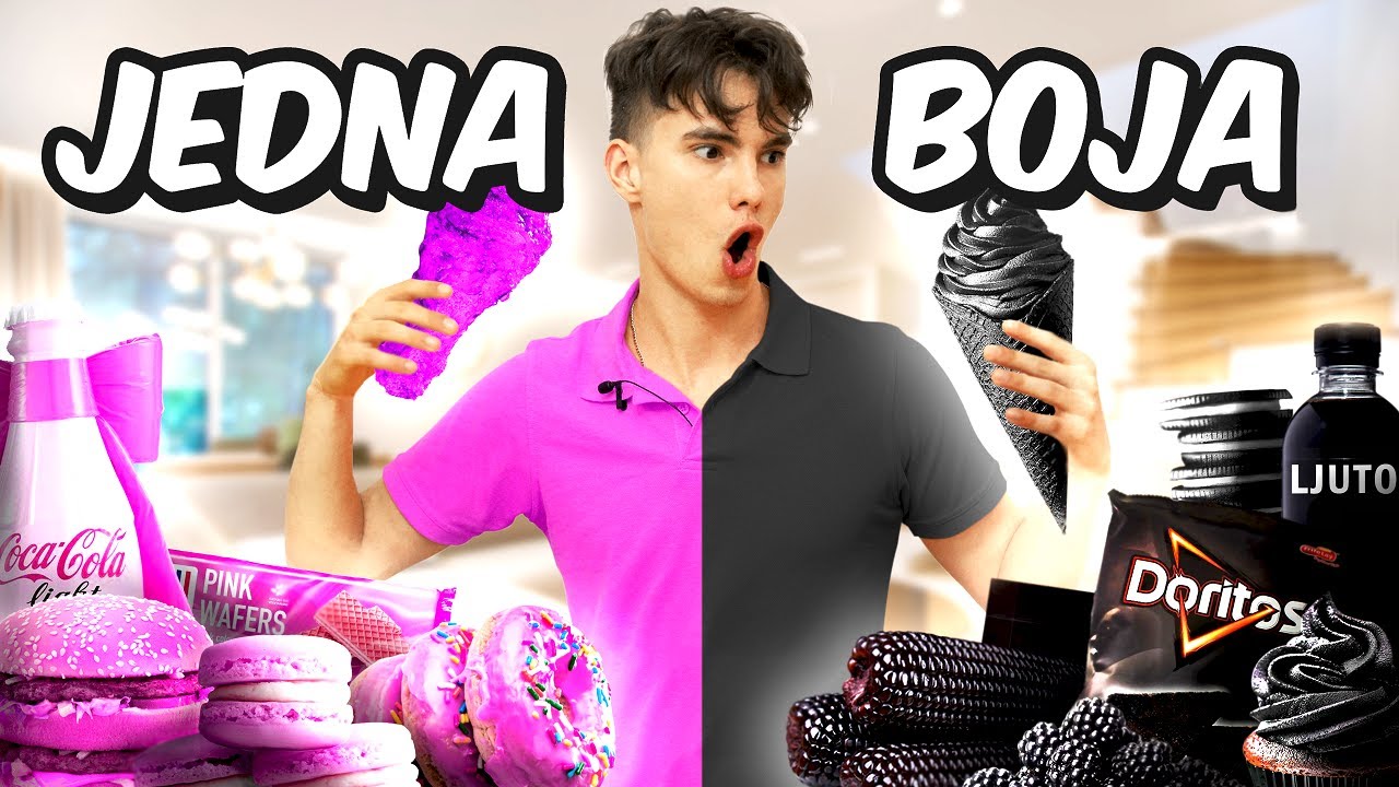 Jedem SAMO JEDNU Boju Hrane 24 Sata (ROZE vs CRNA)