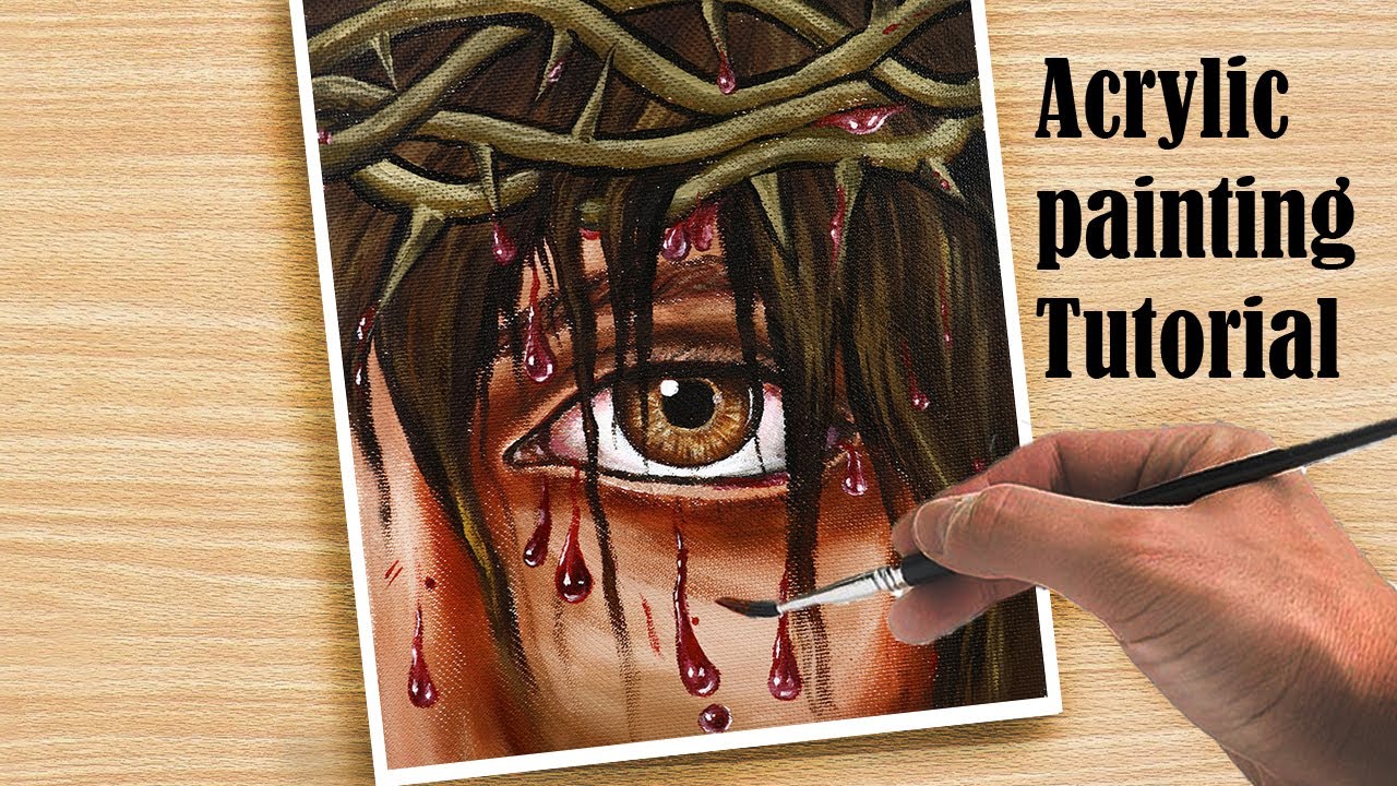 Jesus Christ Easy Acrylic Painting Step By Step Tutorial For Beginners