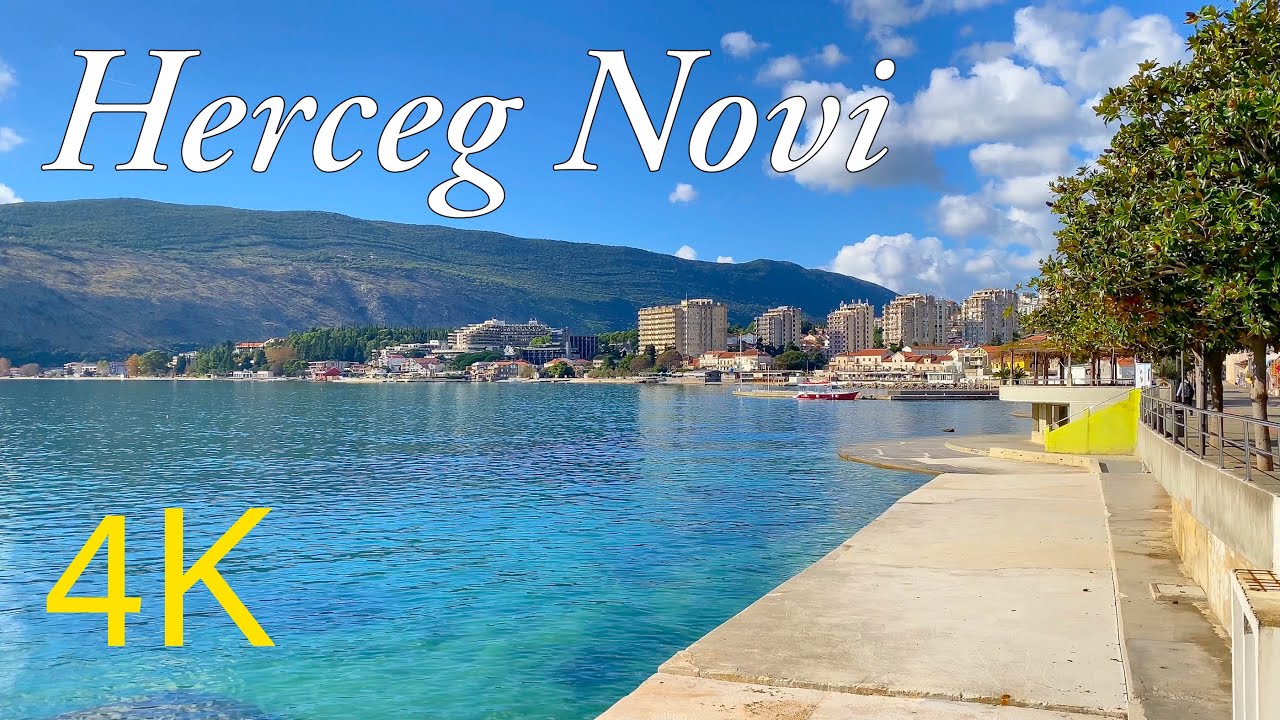 Герцег-Нови, Черногория 🇲🇪 Ноябрьская прогулка ☀️ 2023 Пешеходная экскурсия в разрешении 4K 60