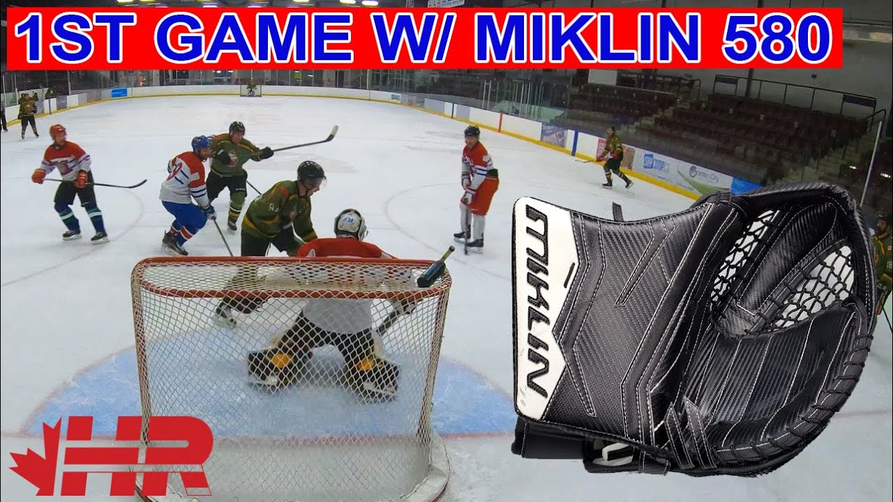 First game with the Miklin 580 glove! Bulldogs hockey goalie GoPro