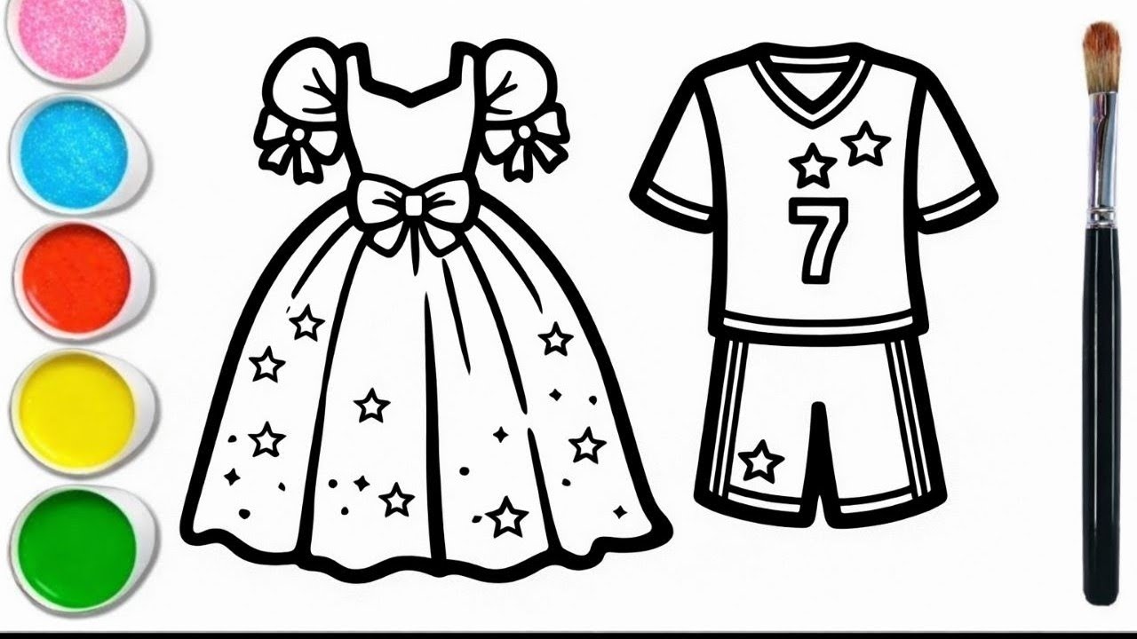 How to Draw a Glitter Rainbow Wedding Dress 👰✨| Step-by-Step Simple Drawing for Kids + Sports Outfit