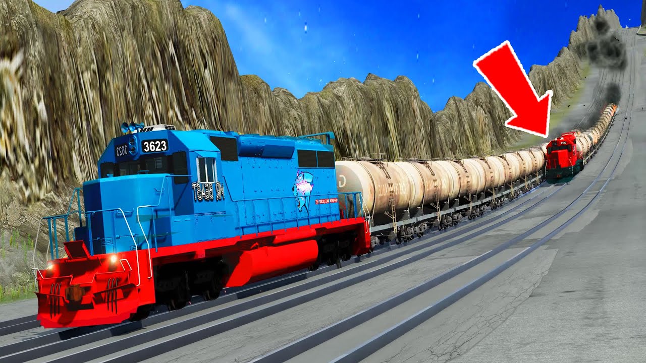Freight Trains High-Speed Accidents Derailments ✅ BEAMNG.Drive STREAM