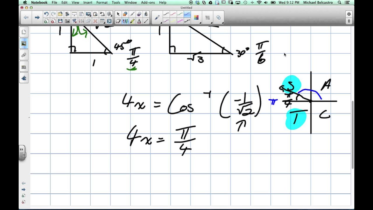 Solving Linear Trig Equations Grade 12 Advanced Functions Lesson 7 5 29 1 14