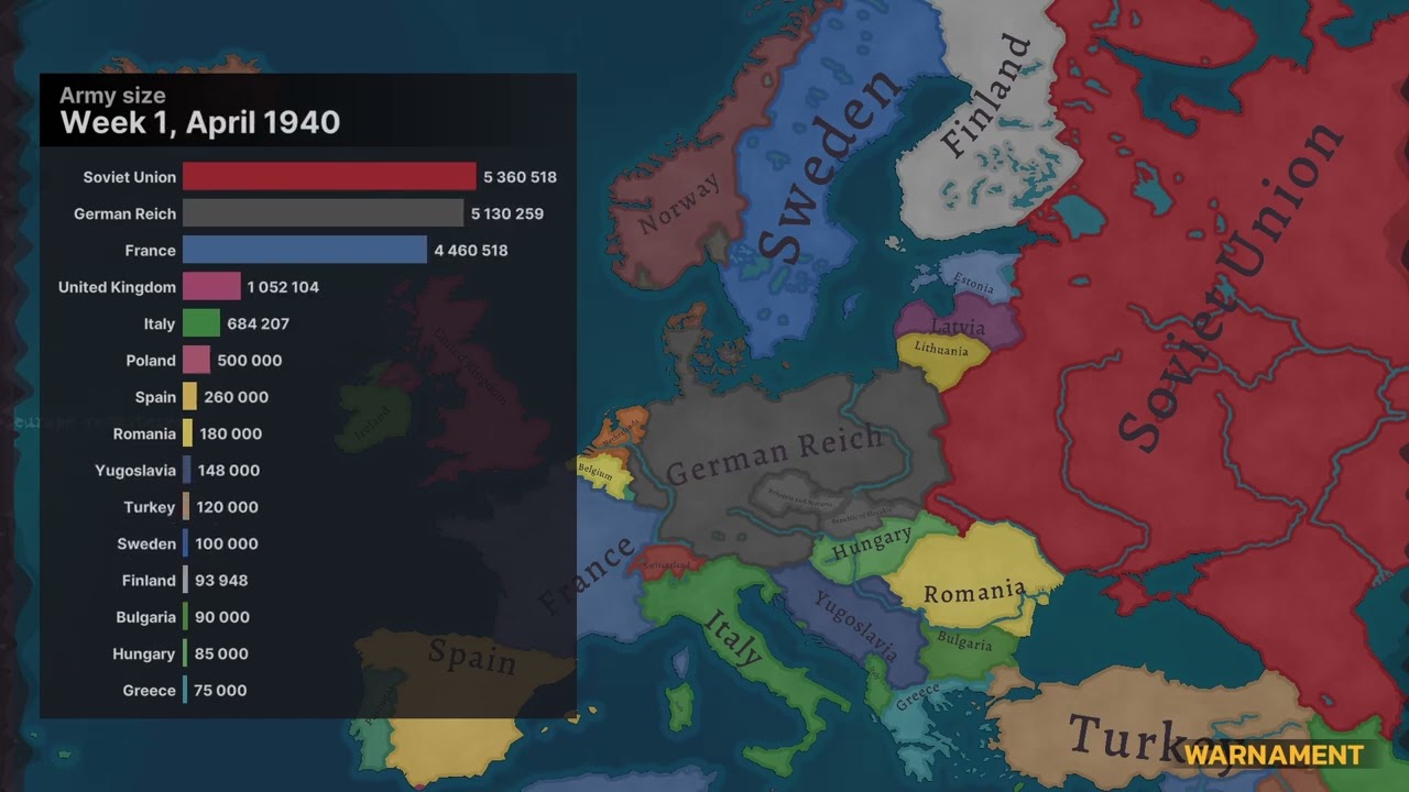 German Expansion Timelapse 1939-1940 | Warnament