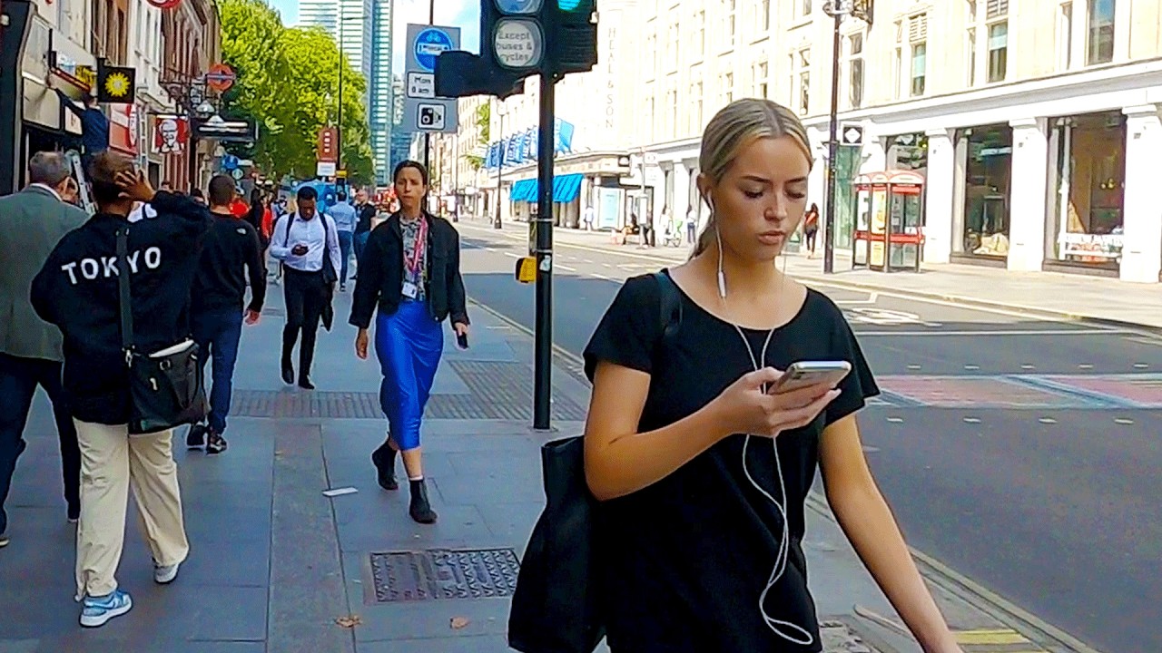 Goodge Street Walk In London On a Sunny Day