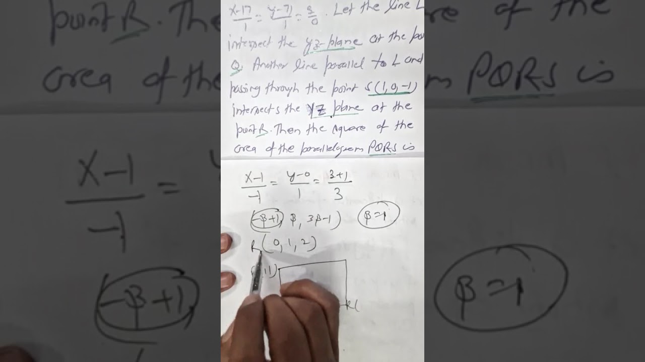 JAN 24 2026 M Let a line L is passing through P(1,1,1) perpendicular to lines (X-4)/4 =(Y-1)/1=..