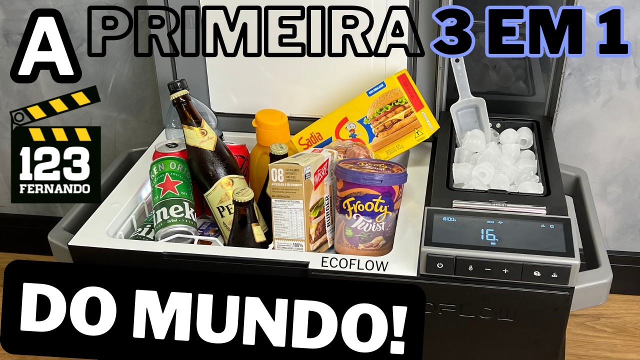 PRIMEIRA GELADEIRA QUADRIVOLT PORTÁTIL 3 em 1 do MUNDO! ECOFLOW GLACIER 38 L COM MÁQUINA DE GELO!