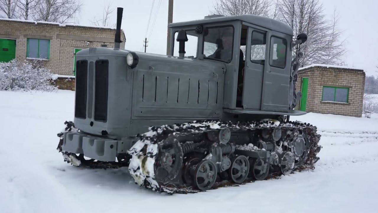 KhTZ T74 Renewed. First Cold start after rebuild of engine. Слава Україні!