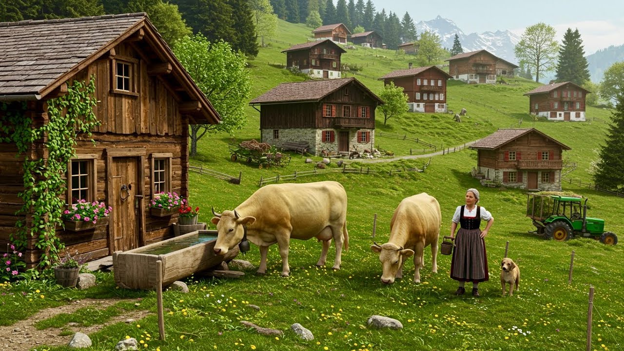 Switzerland Countryside life - Relaxing walk in the  most beautiful Swiss villages