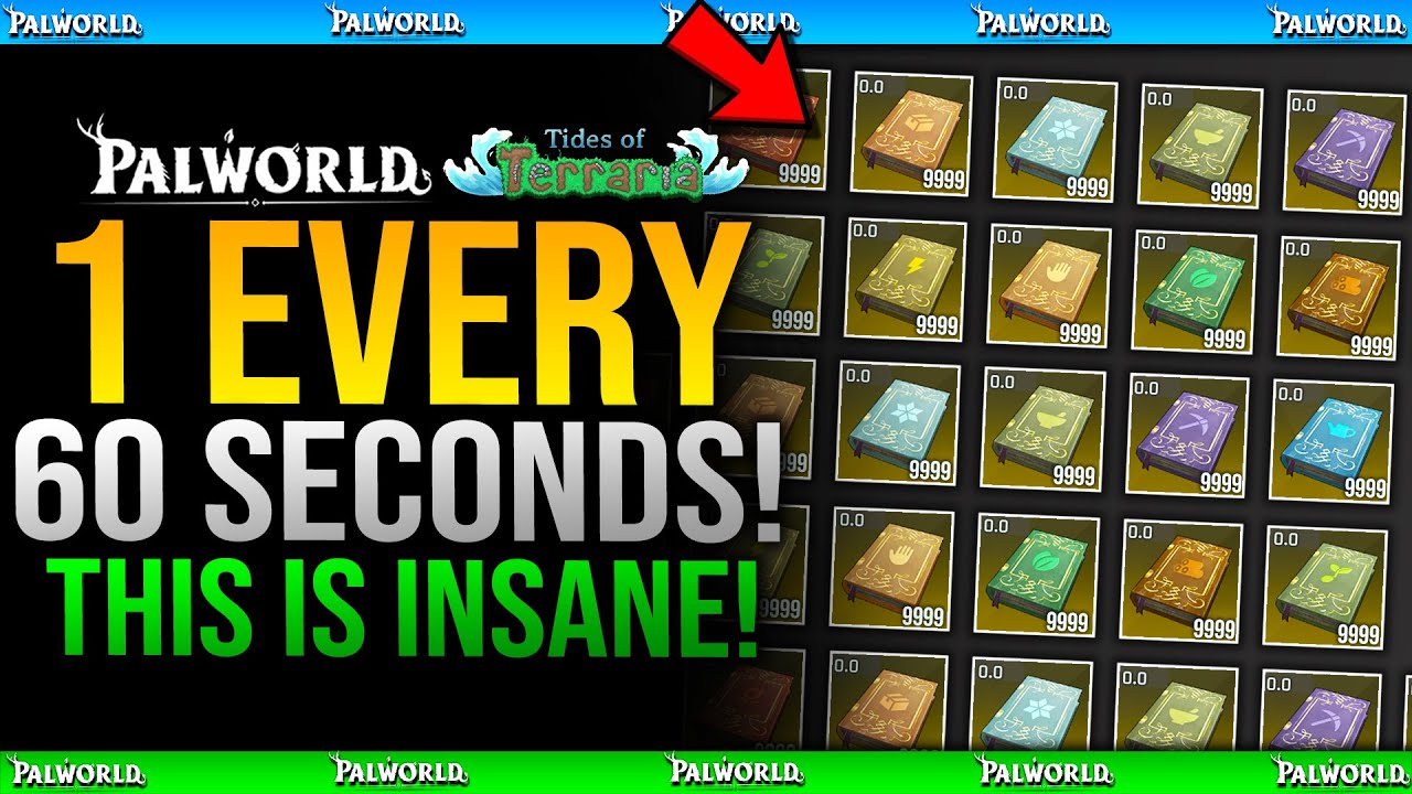 1 EVERY 60 SECONDS! Fastest Applied Technique Books Farm in Palworld Tides Of Terraria (No Glitches)