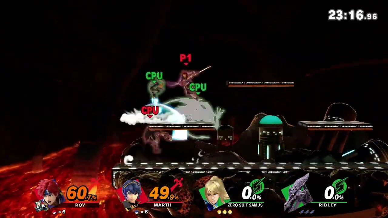 SSBU:Red Team VS Green Team - Brinstar Depths (BF Form) Match 2