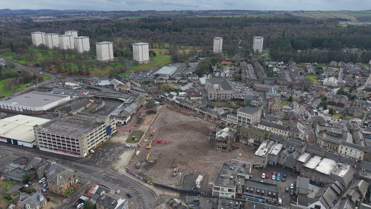 Callendar Square demolition site in Falkirk