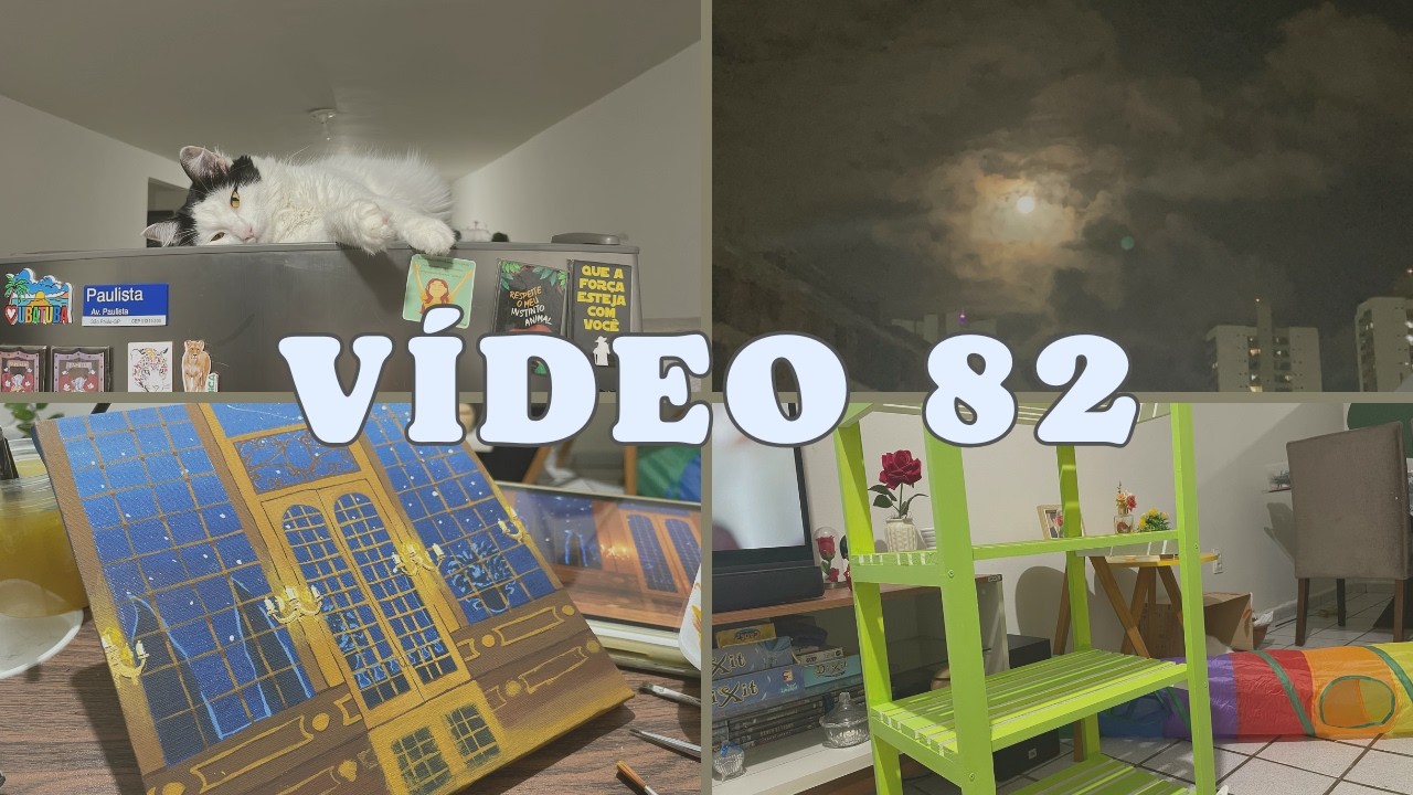 Vídeo 82 - Pintura do quadrinho e da estante