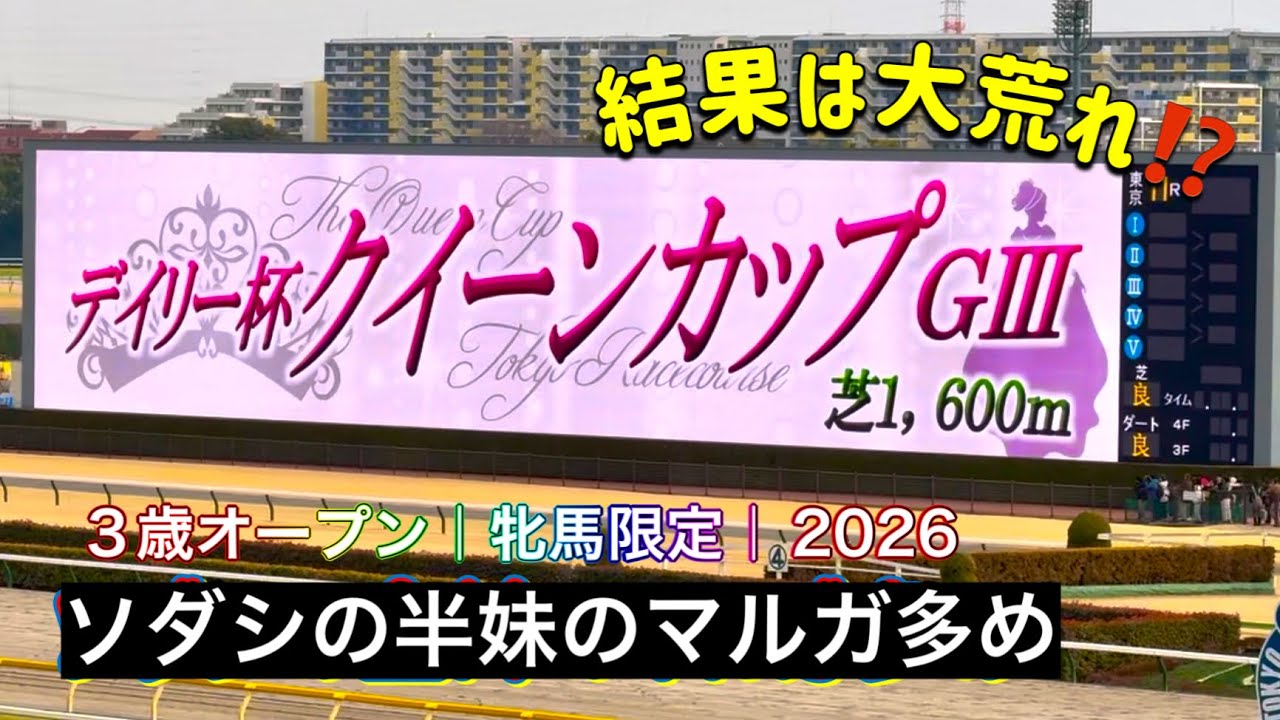 🏇クイーンカップ2026｜パドック→馬場入場返し馬→レース→結果｜＃マルガ