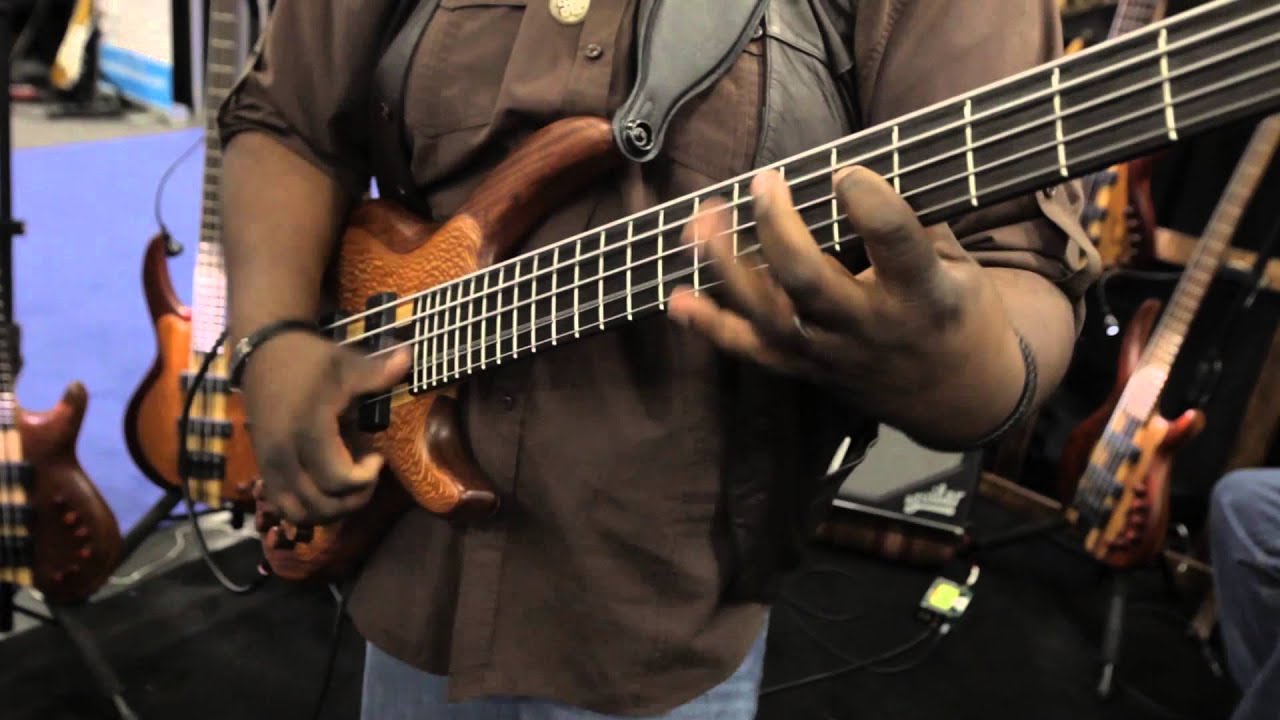 Pennal Johnson on a Wyn bass at NAMM 2015