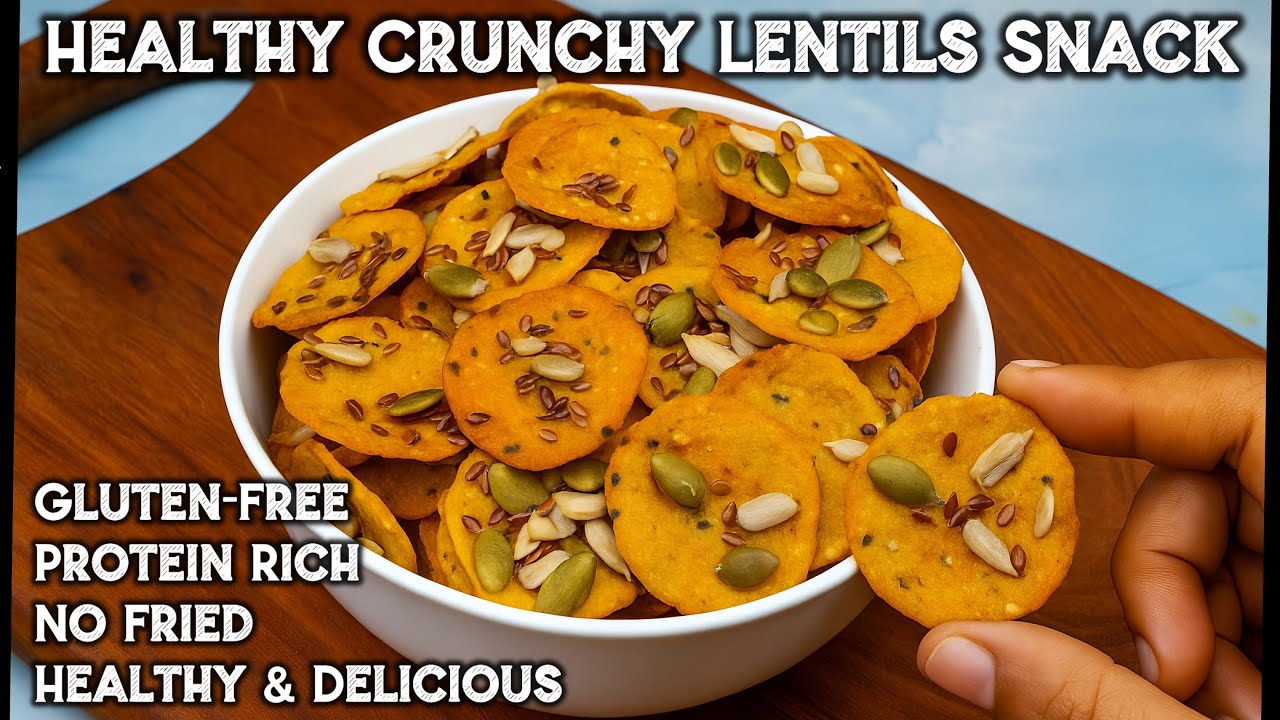 Crispy Gluten-Free High Protein Lentil Crackers Recipe | Healthy Tasty Guilt-free Snack