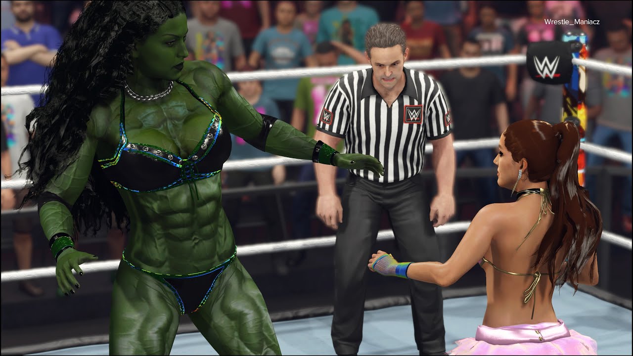 Ariana Grande vs. She-Hulk 💚 Muscle Bodybuilder - WWE 2K23 💖