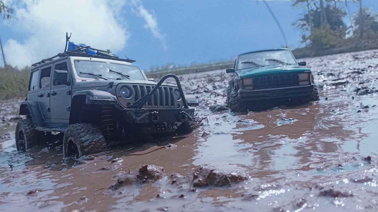 RC Crawler Scale 1/12 MN78 MN128 | Jeep Cherokee & Rubicon Trabas Lumpur Hidup!