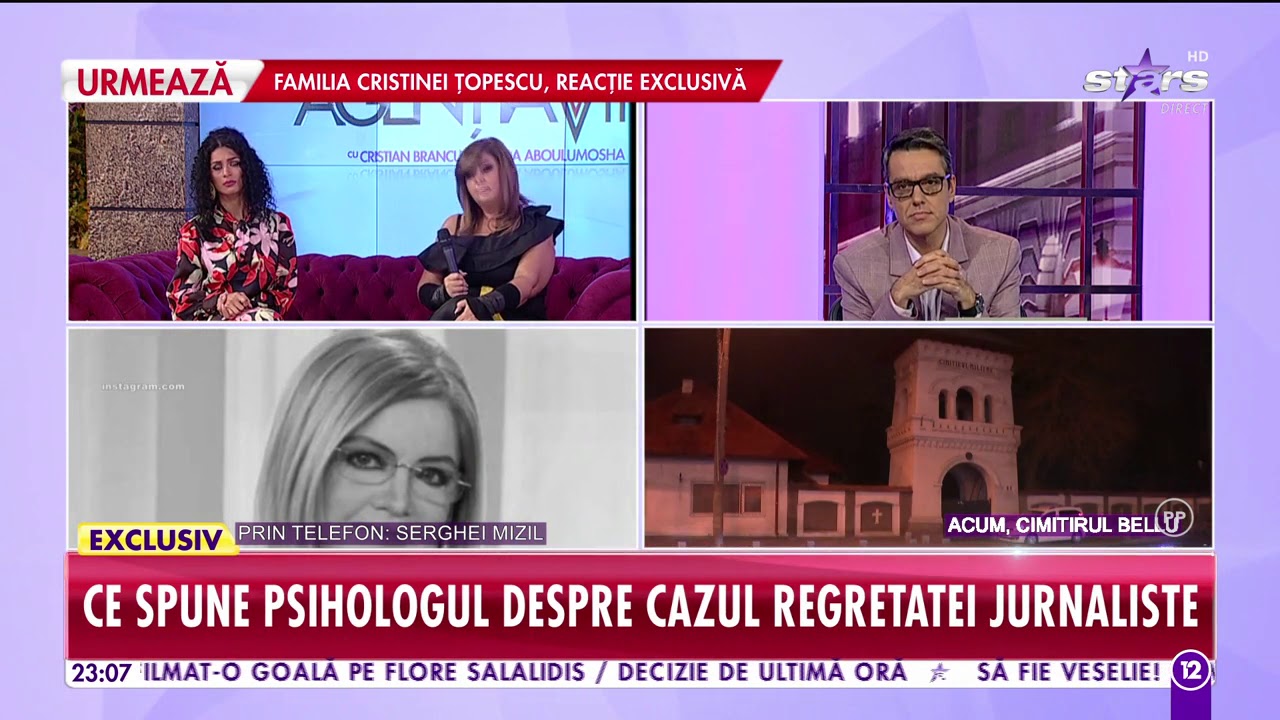 Serghei Mizil, despre moartea Cristinei Ţopescu: 