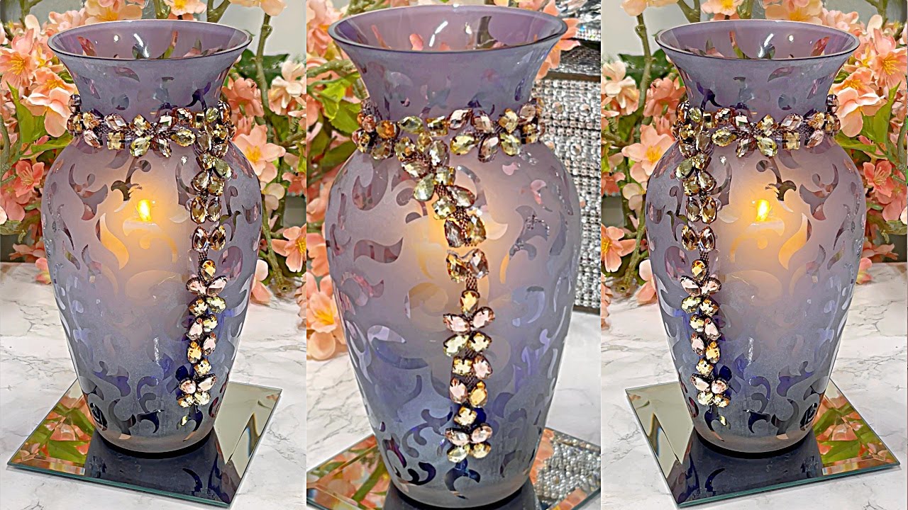 DIY ELEGANT HIGH END EXPENSIVE LOOKING VASE DIY ROOM DECOR ROOM MAKEOVER HOME DECORATING IDEAS DIY