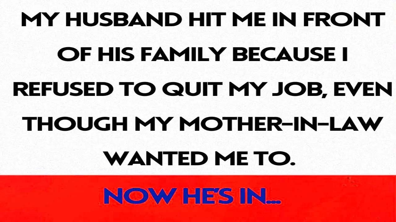 My husband hit me in front of his family because I wouldn’t quit my job. Now he’s...