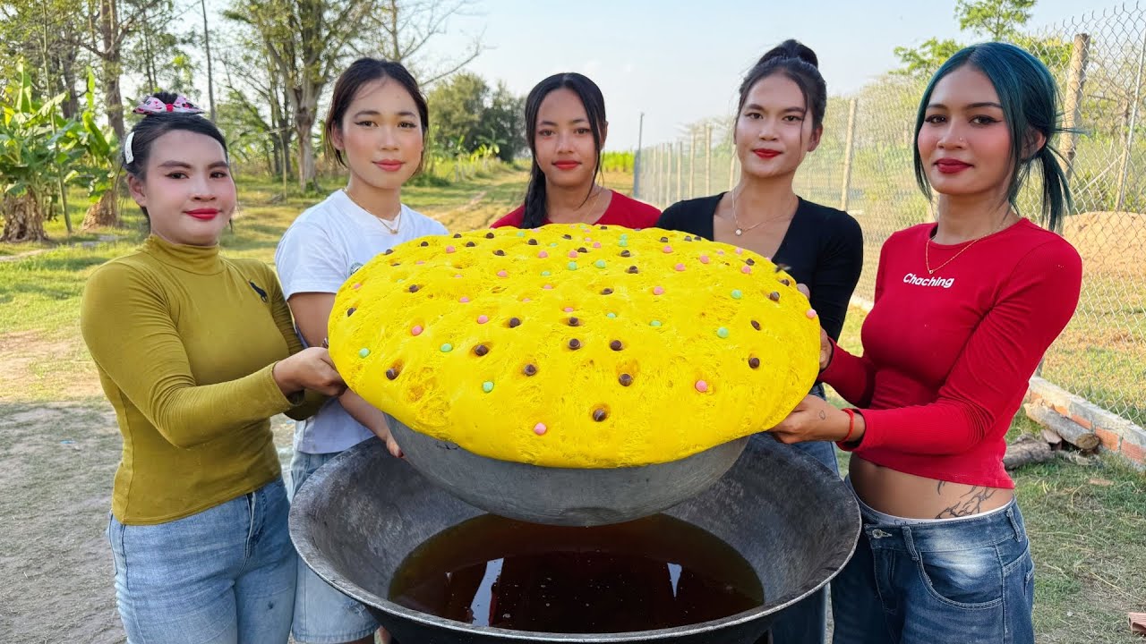 Amazing cooking yummy deep fried cake recipe