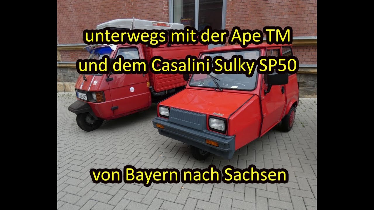 unterwegs mit Ape TM und Casalini Sulky SP50 | von Bayern nach Sachsen