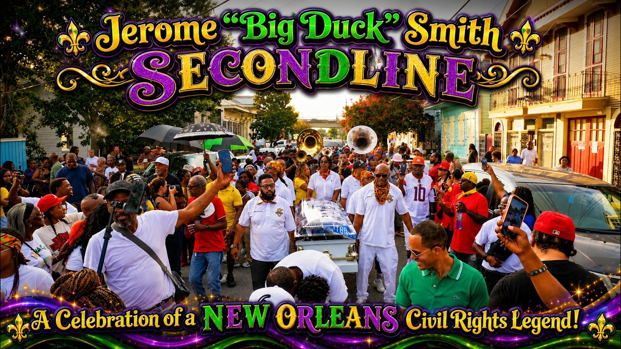 New Orleans Secondline! Celebrating the Life of Jerome &ldquo;Big Duck&rdquo; Smith! Local CIVIL RIGHTS LEGEND!