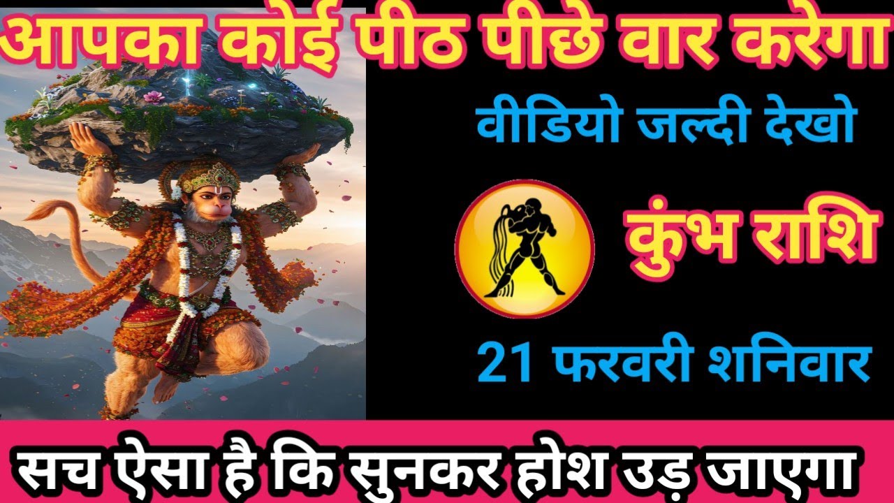 कुंभ राशि 21 फरवरी 2026 अपना कोई पीठ पीछे वार करेगा देखकर होश उड़ जाएगा/kumbh rashi