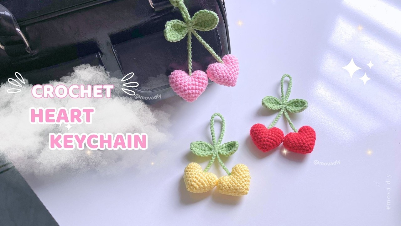 ❤️ Как связать крючком брелок в форме сердца для начинающих 💕 Подарок на День святого Валентина, ...