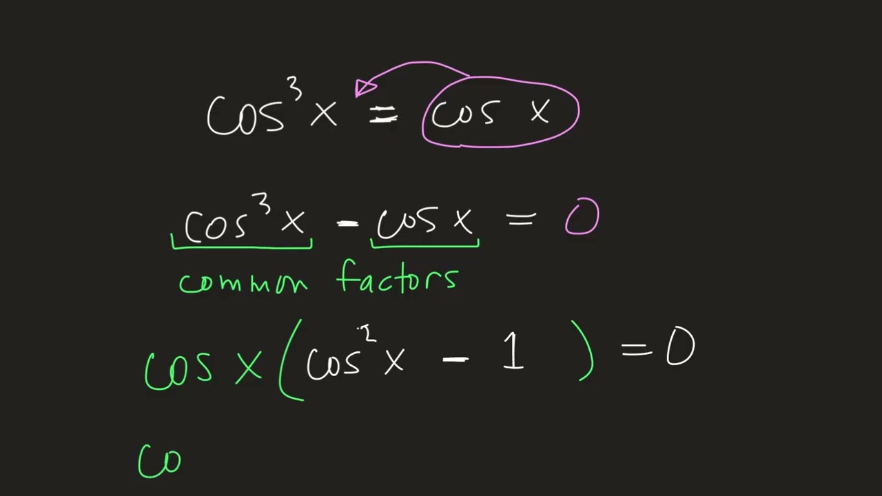 Solve trig equations by factoring