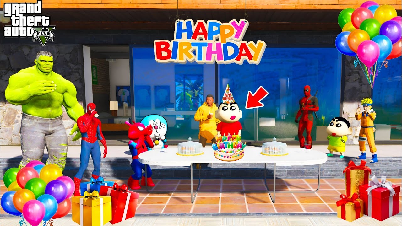 Shinchan Birthday Celebration | Franklin Celebrating Shinchan Birthday in GTA 5