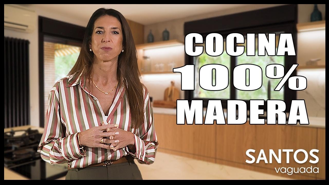Cocina de madera con isla, una solución muy acogedora