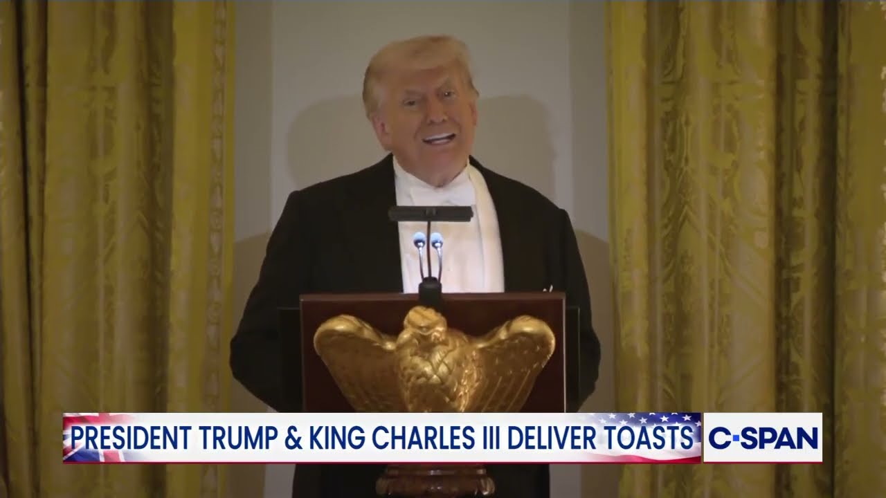 President Trump Toasts King Charles III at State Dinner