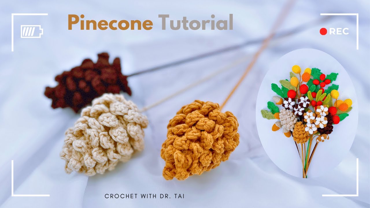 【EP338】Crochet Pinecone Tutorial