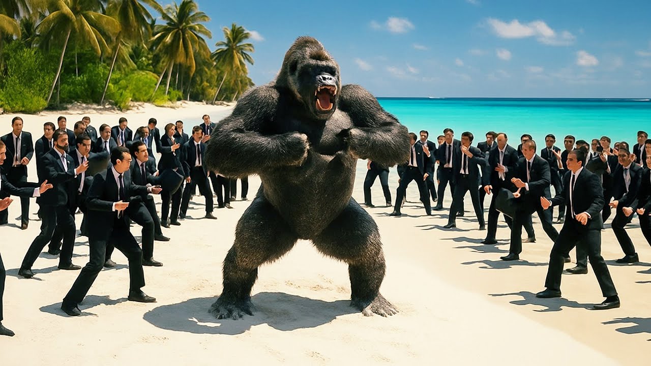 1 Gorilla VS 100 Humans: Who Actually Wins? (AI Simulation)