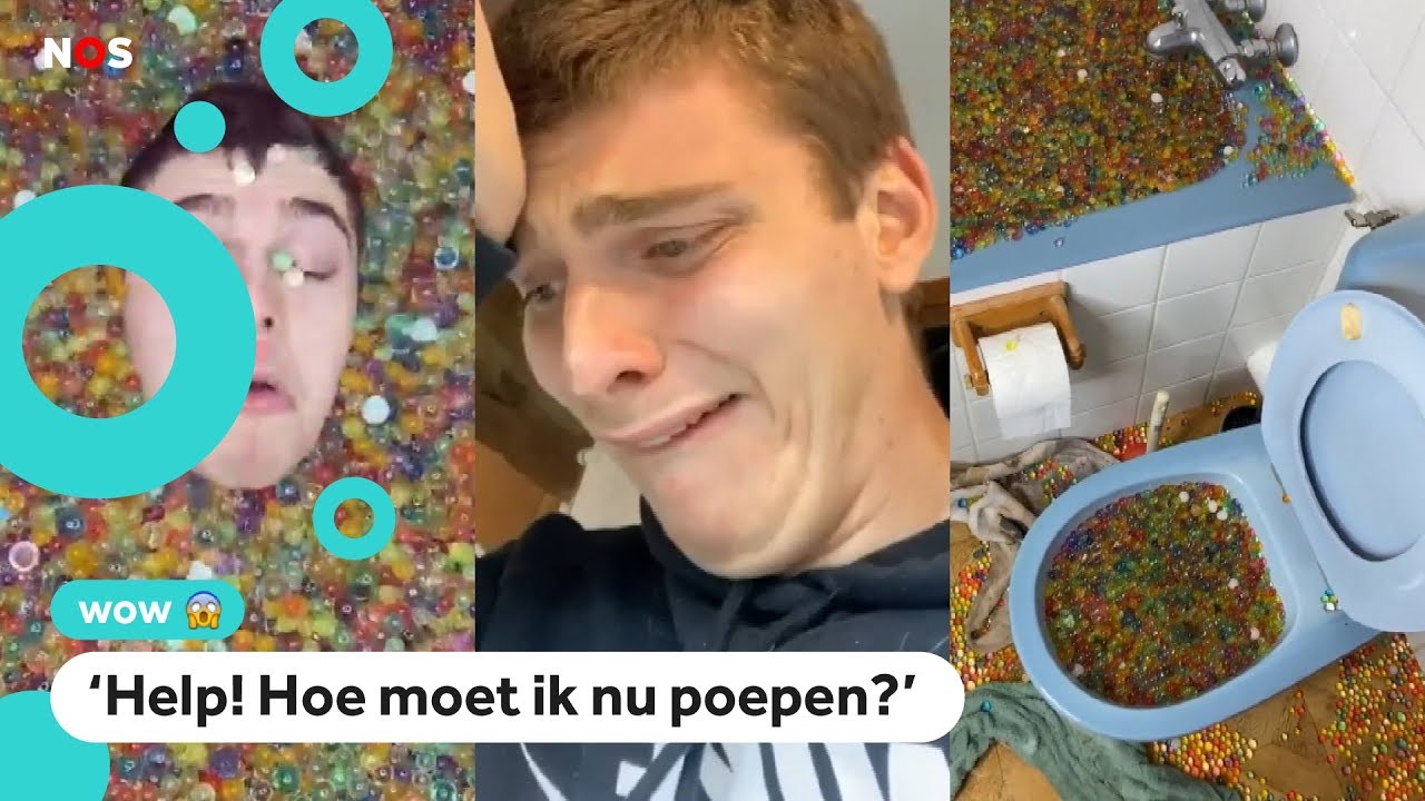 Grap met waterballetjes gaat helemaal mis