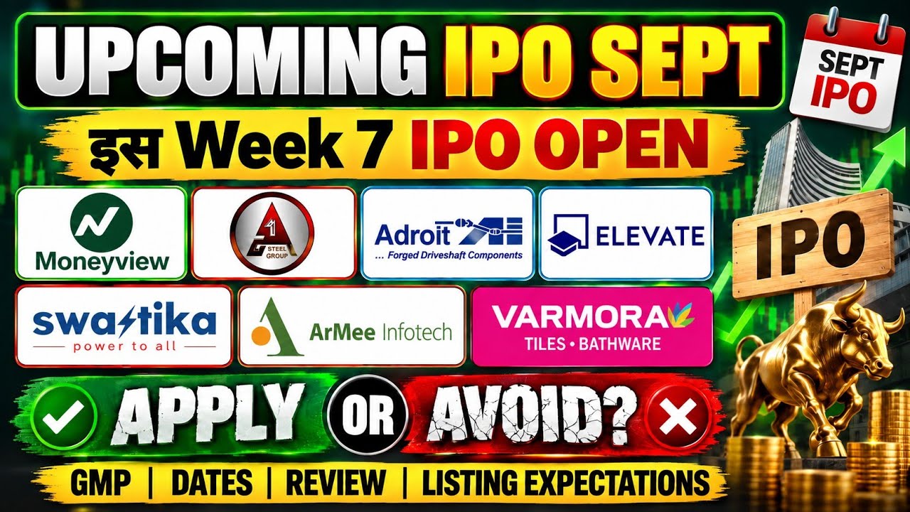 Upcoming IPO September 2026 🚀 Moneyview IPO GMP 🤑 Adroit IPO GMP🔥AOne IPO GMP | New IPOs This Week