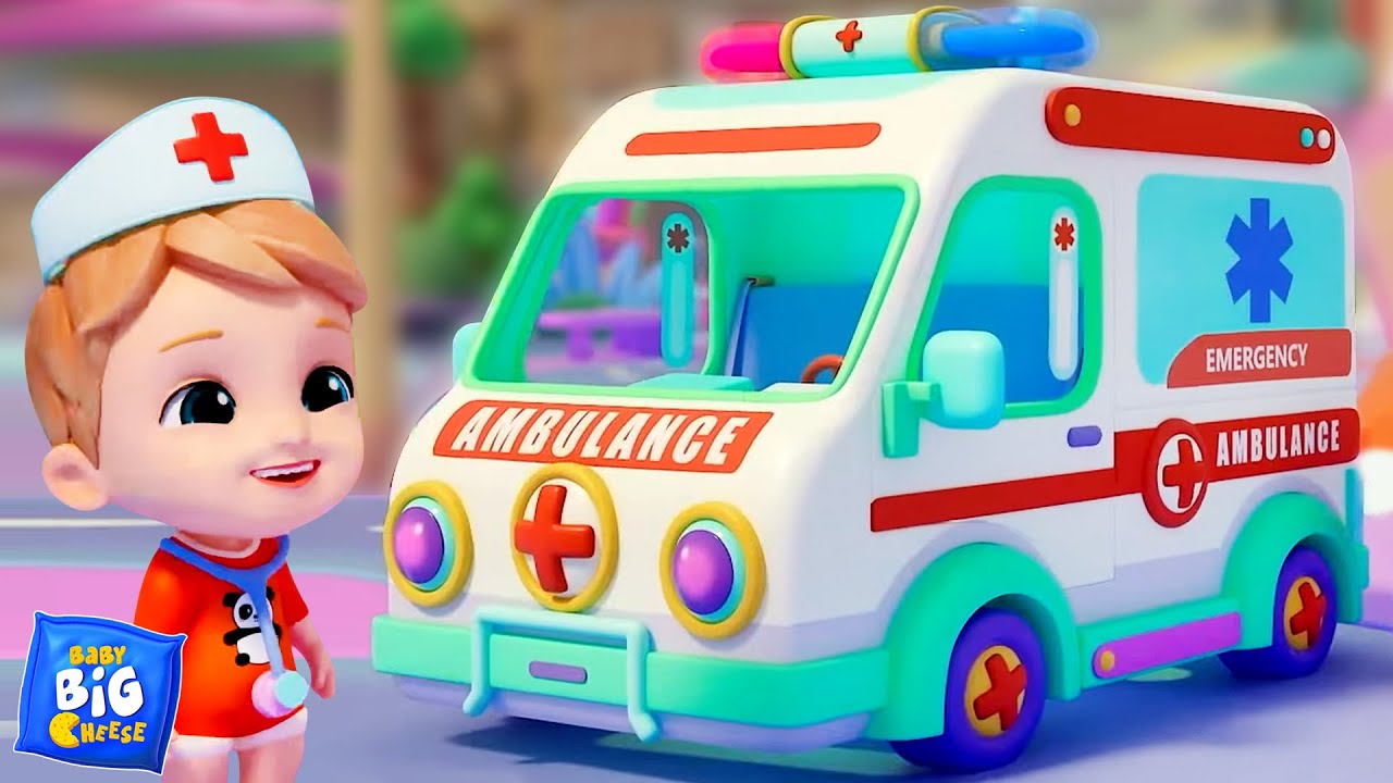 Wheels On The Ambulance, Emergency Vehicle Song and Nursery Rhymes for Kids