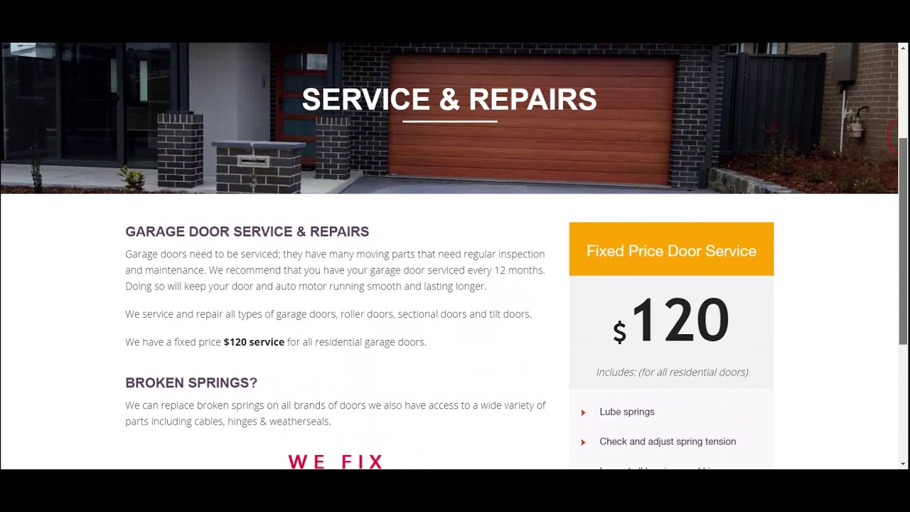 Specialised Garage Doors Canberra   Neondragonfly Web Design Canberra   Web Design Project